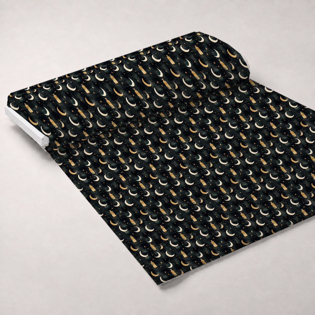 Gilded Midnight Garden Pattern 48 Minky Fabric — plush minky unrolled bolt preview (mv-minky-v1:bolt)