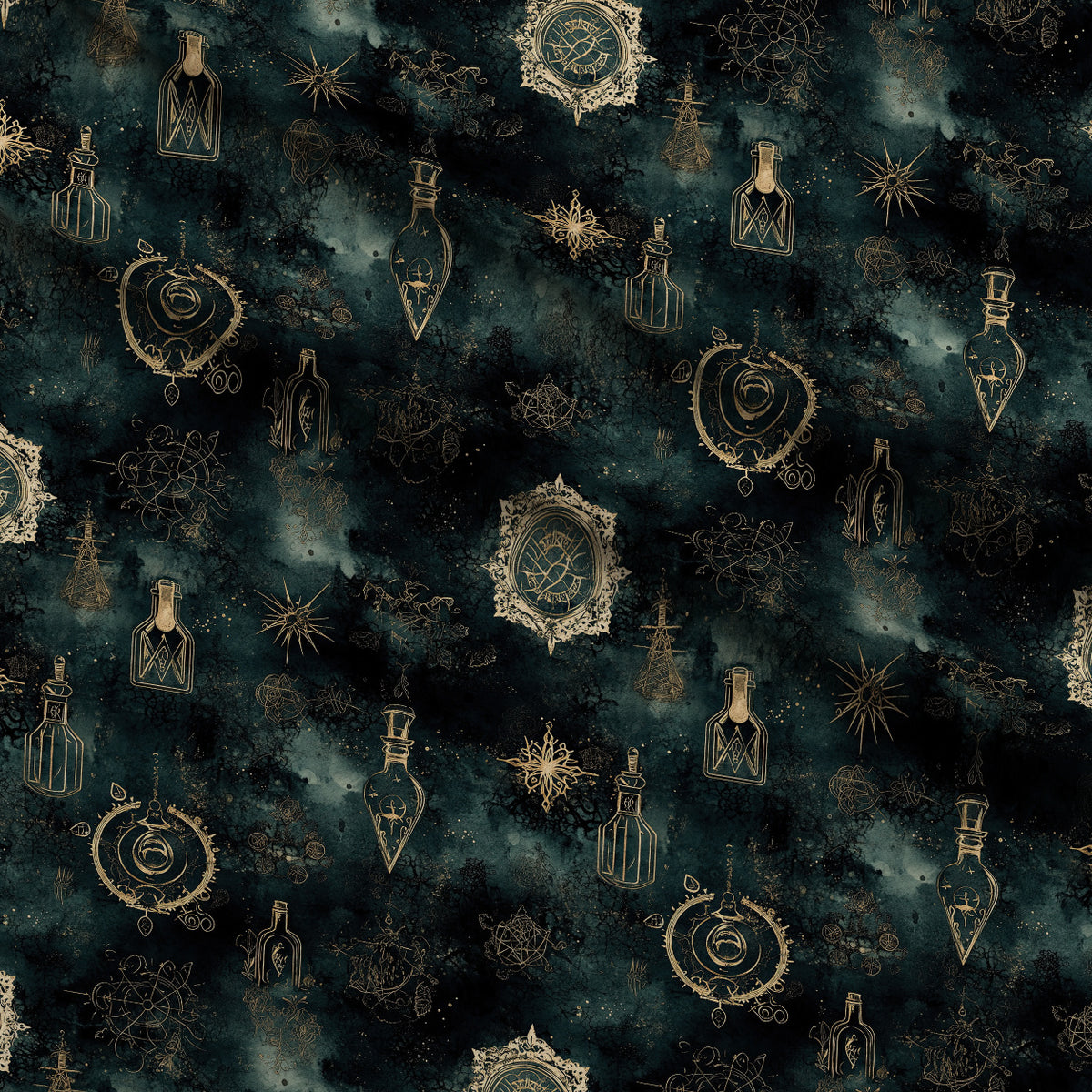 Gilded Midnight Garden Pattern 51 Minky Fabric — plush minky folded close-up preview (mv-minky-v1:lying)