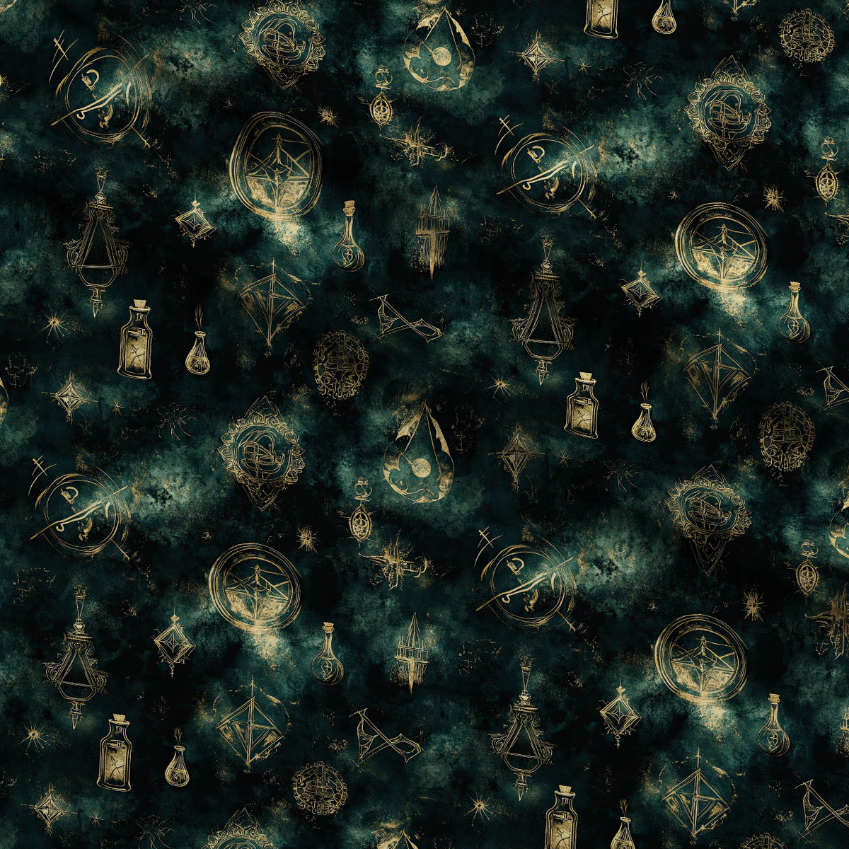 Gilded Midnight Garden Pattern 52 Minky Fabric — plush minky folded close-up preview (mv-minky-v1:lying)