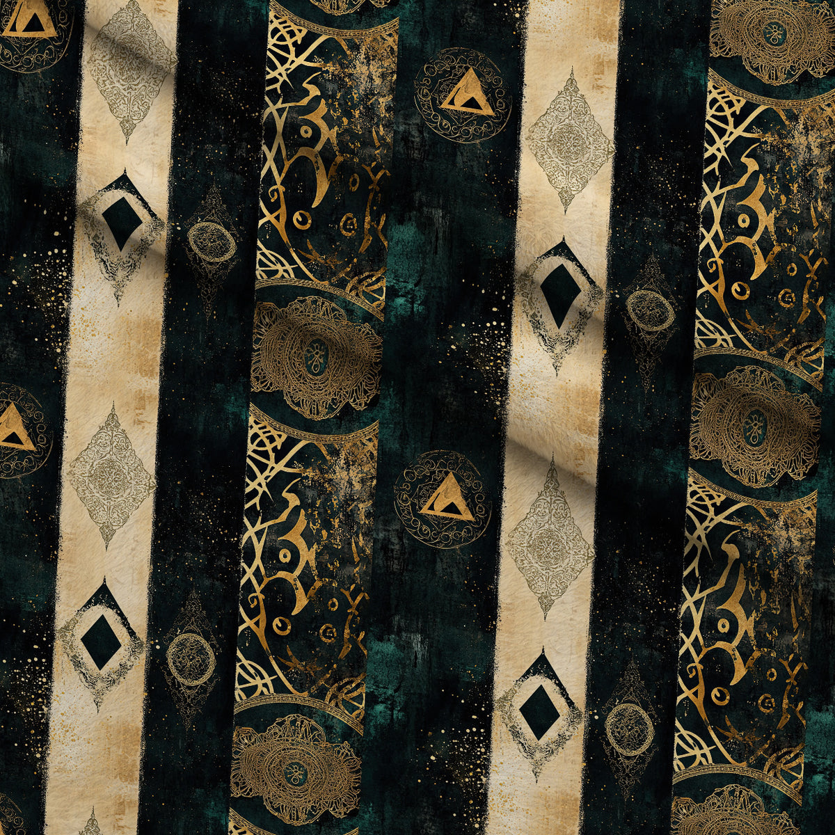 Gilded Midnight Garden Pattern 54 Minky Fabric — plush minky folded close-up preview (mv-minky-v1:lying)