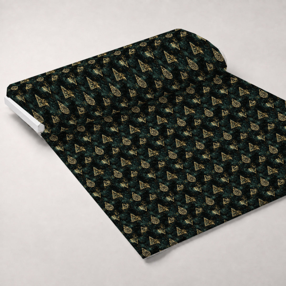 Gilded Midnight Garden Pattern 55 Minky Fabric — plush minky unrolled bolt preview (mv-minky-v1:bolt)