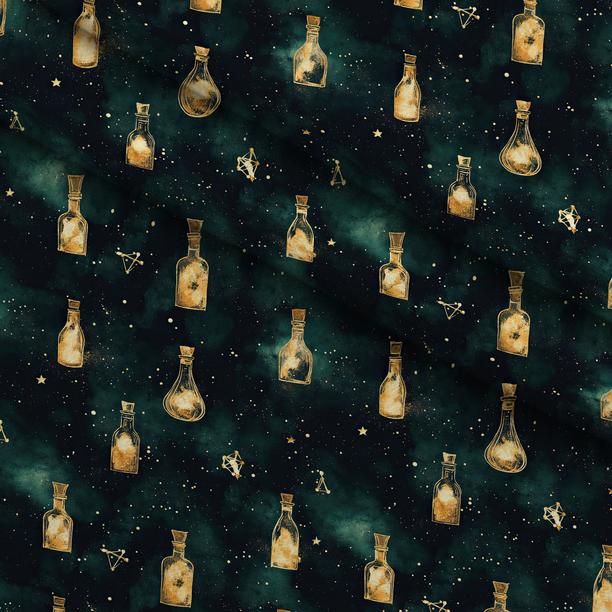 Gilded Midnight Garden Pattern 61 Minky Fabric — plush minky folded close-up preview (mv-minky-v1:lying)