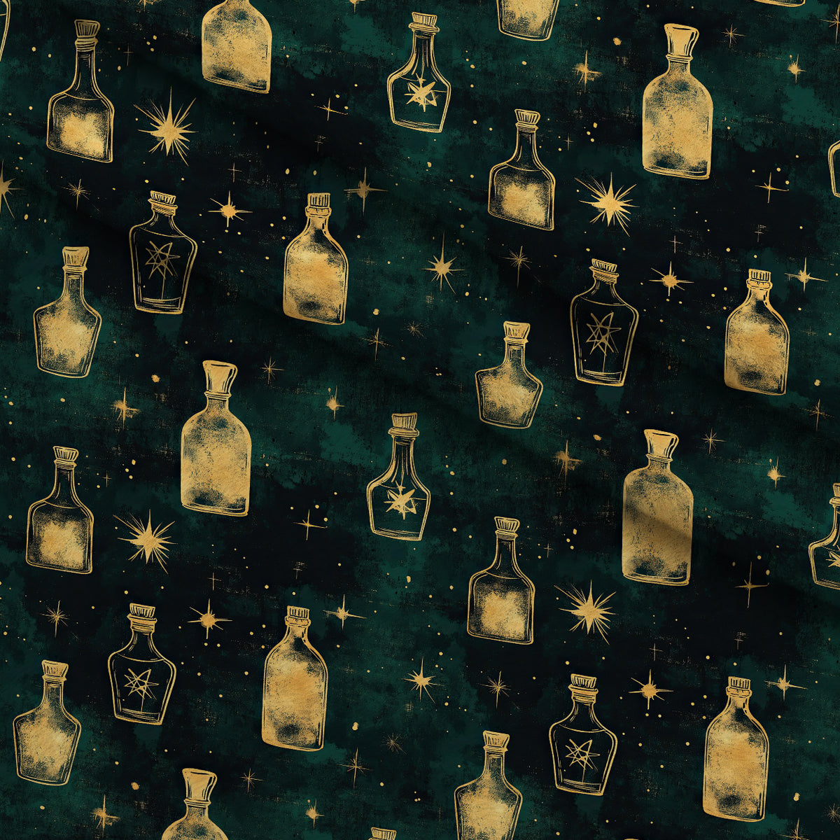 Gilded Midnight Garden Pattern 63 Minky Fabric — plush minky folded close-up preview (mv-minky-v1:lying)