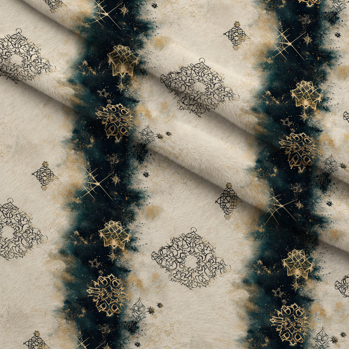 Gilded Midnight Garden Pattern 68 Minky Fabric — plush minky folded close-up preview (mv-minky-v1:lying)