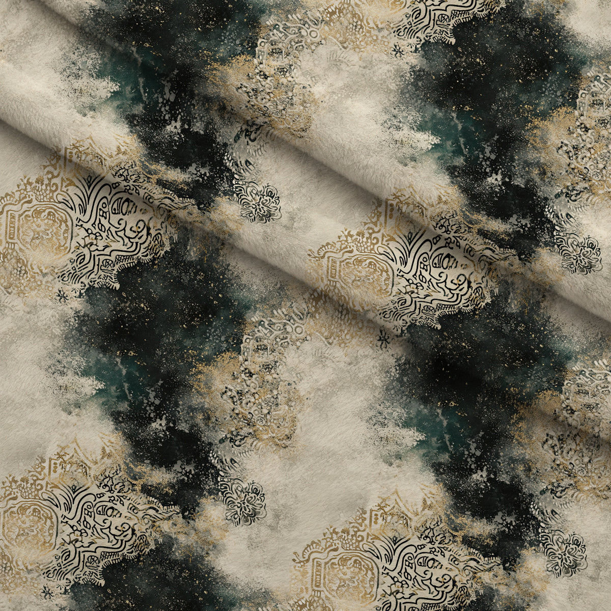 Gilded Midnight Garden Pattern 69 Minky Fabric — plush minky folded close-up preview (mv-minky-v1:lying)