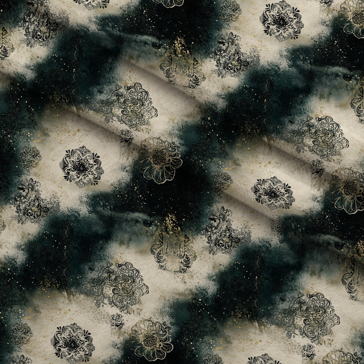 Gilded Midnight Garden Pattern 70 Minky Fabric — plush minky folded close-up preview (mv-minky-v1:lying)