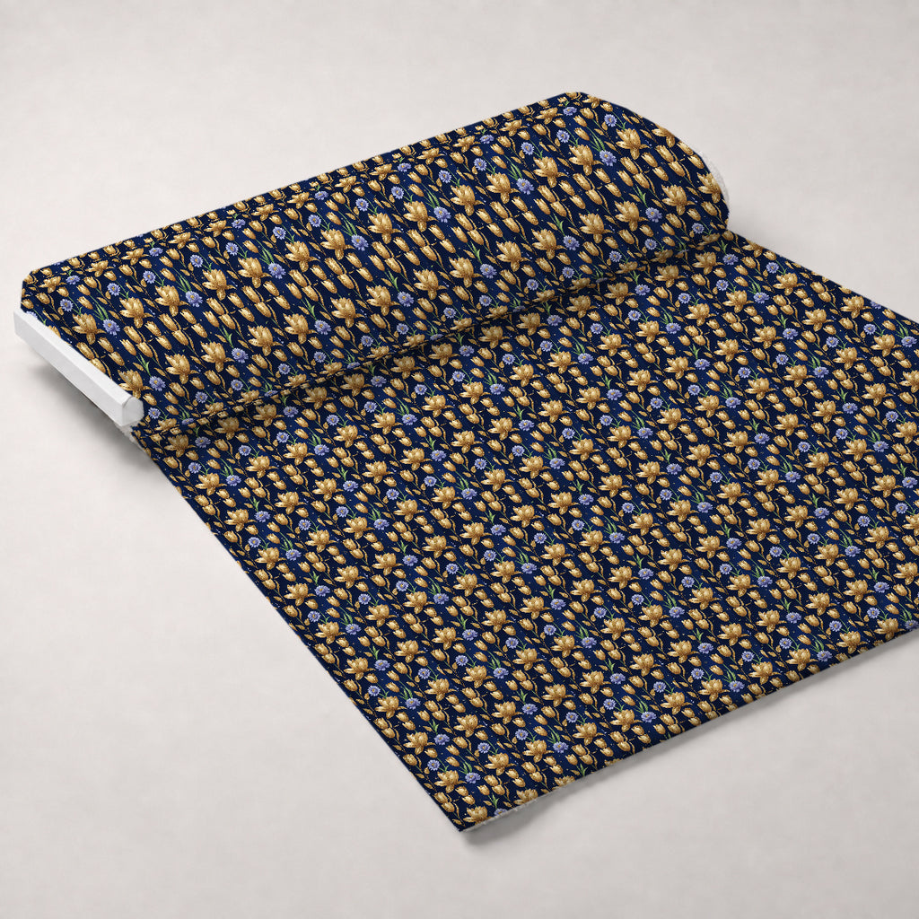 Gilded Midnight Tulips Pattern 14 Minky Fabric — plush minky unrolled bolt preview (mv-minky-v1:bolt)