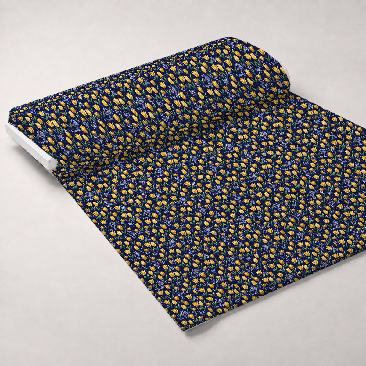 Gilded Midnight Tulips Pattern 16 Minky Fabric — plush minky unrolled bolt preview (mv-minky-v1:bolt)