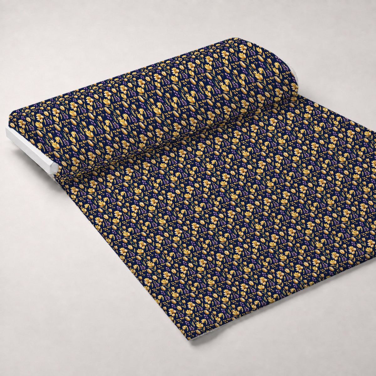 Gilded Midnight Tulips Pattern 6 Minky Fabric — plush minky unrolled bolt preview (mv-minky-v1:bolt)
