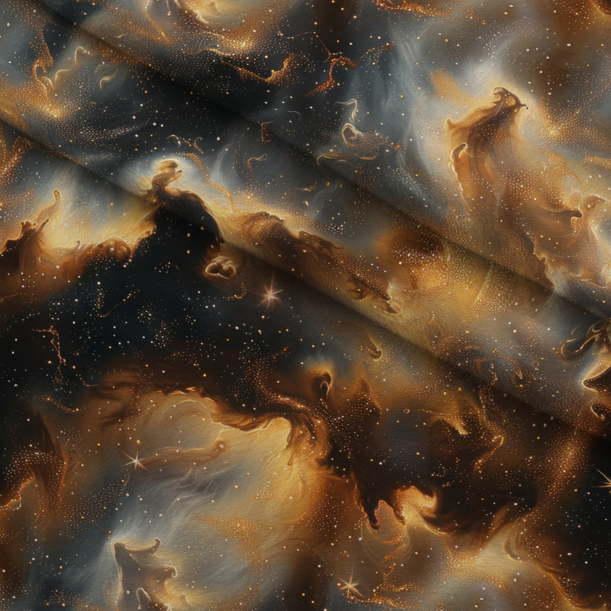 Gilded Nebula Pattern 2 Minky Fabric — plush minky folded close-up preview (mv-minky-v1:lying)