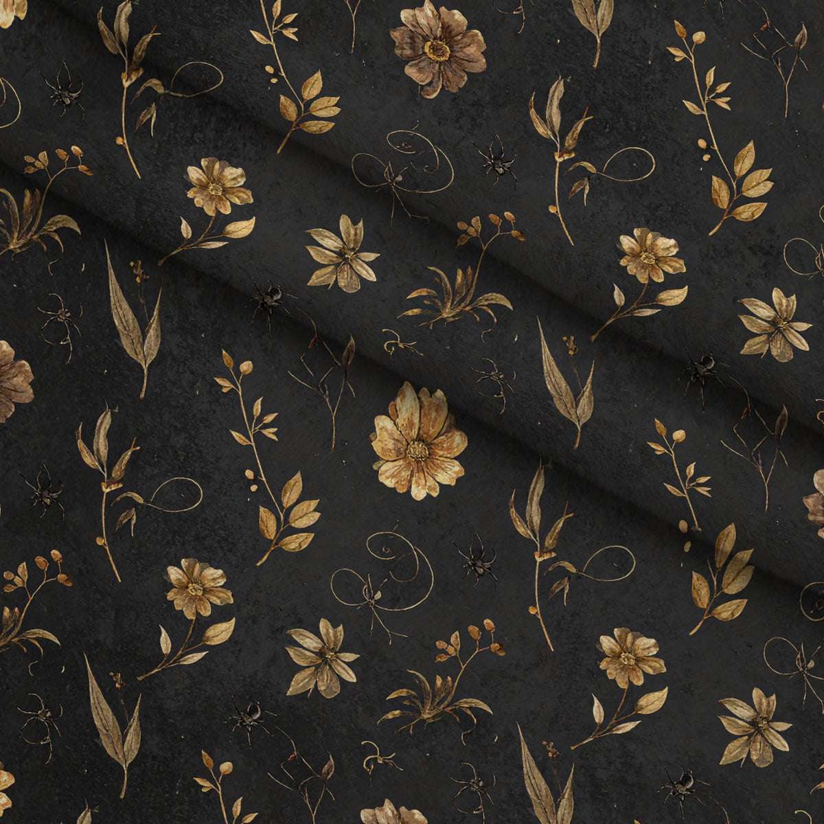 Gilded Night Garden Pattern 10 Minky Fabric — plush minky folded close-up preview (mv-minky-v1:lying)