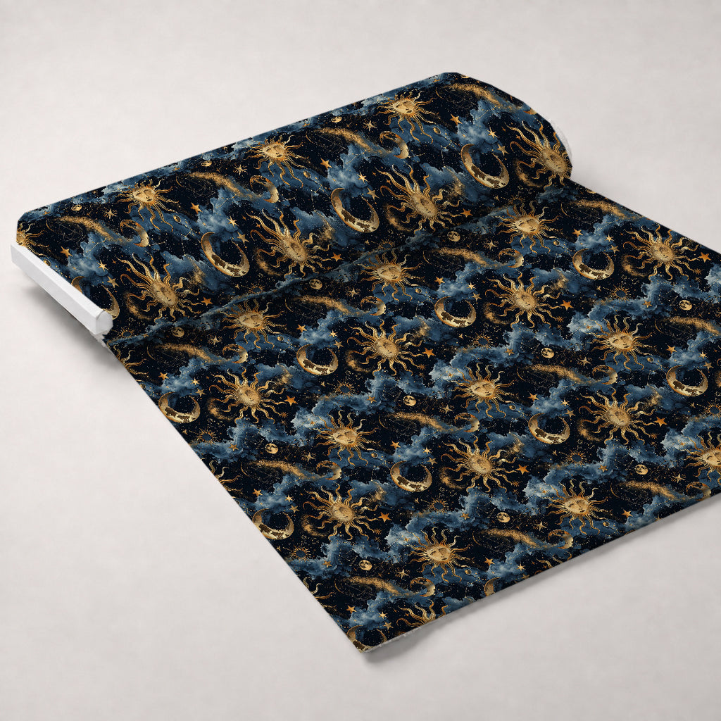 Gilded Night Sky Pattern 2 Minky Fabric — plush minky unrolled bolt preview (mv-minky-v1:bolt)