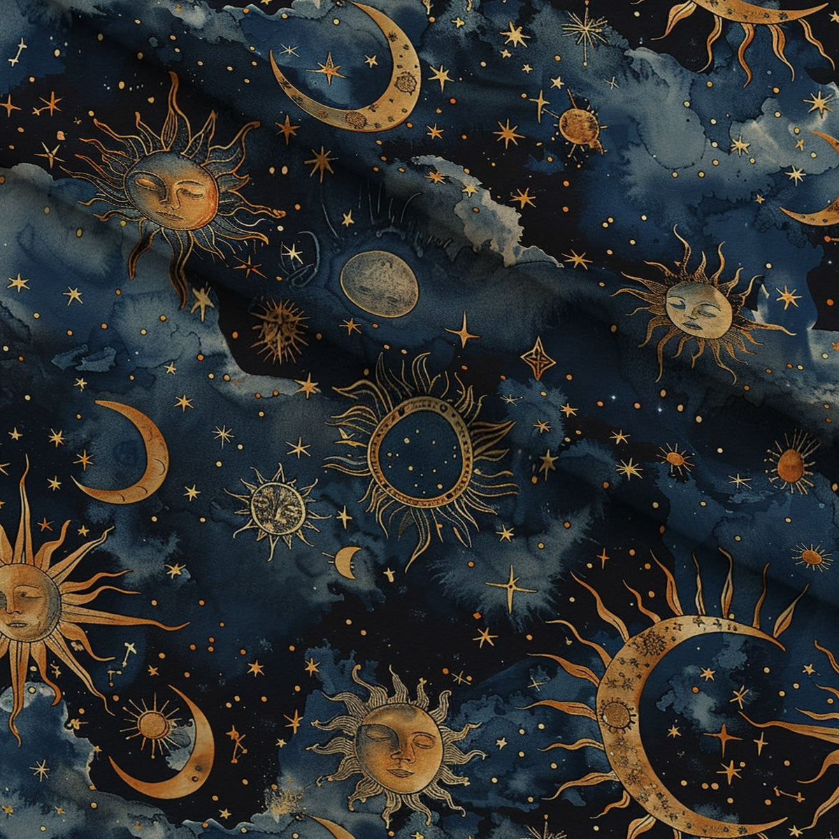 Gilded Night Sky Pattern 4 Minky Fabric — plush minky folded close-up preview (mv-minky-v1:lying)