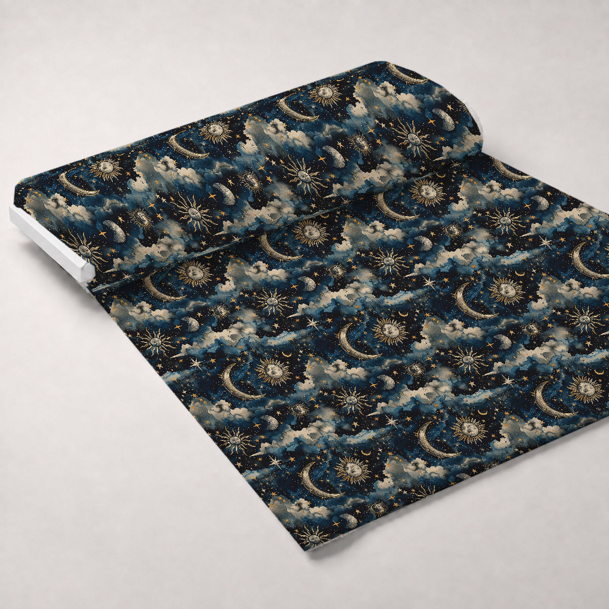 Gilded Night Sky Pattern 7 Minky Fabric — plush minky unrolled bolt preview (mv-minky-v1:bolt)