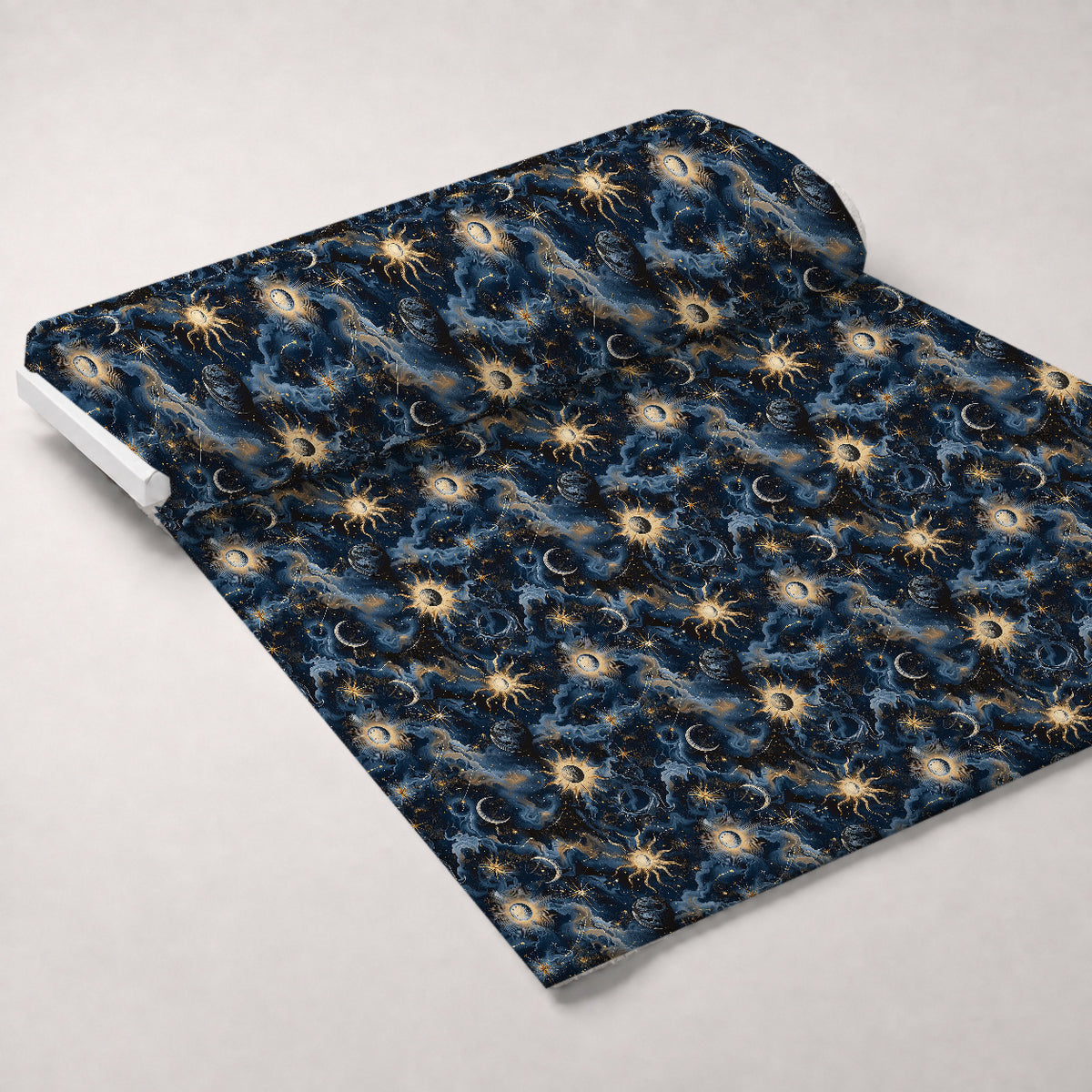 Gilded Night Sky Pattern 8 Minky Fabric — plush minky unrolled bolt preview (mv-minky-v1:bolt)