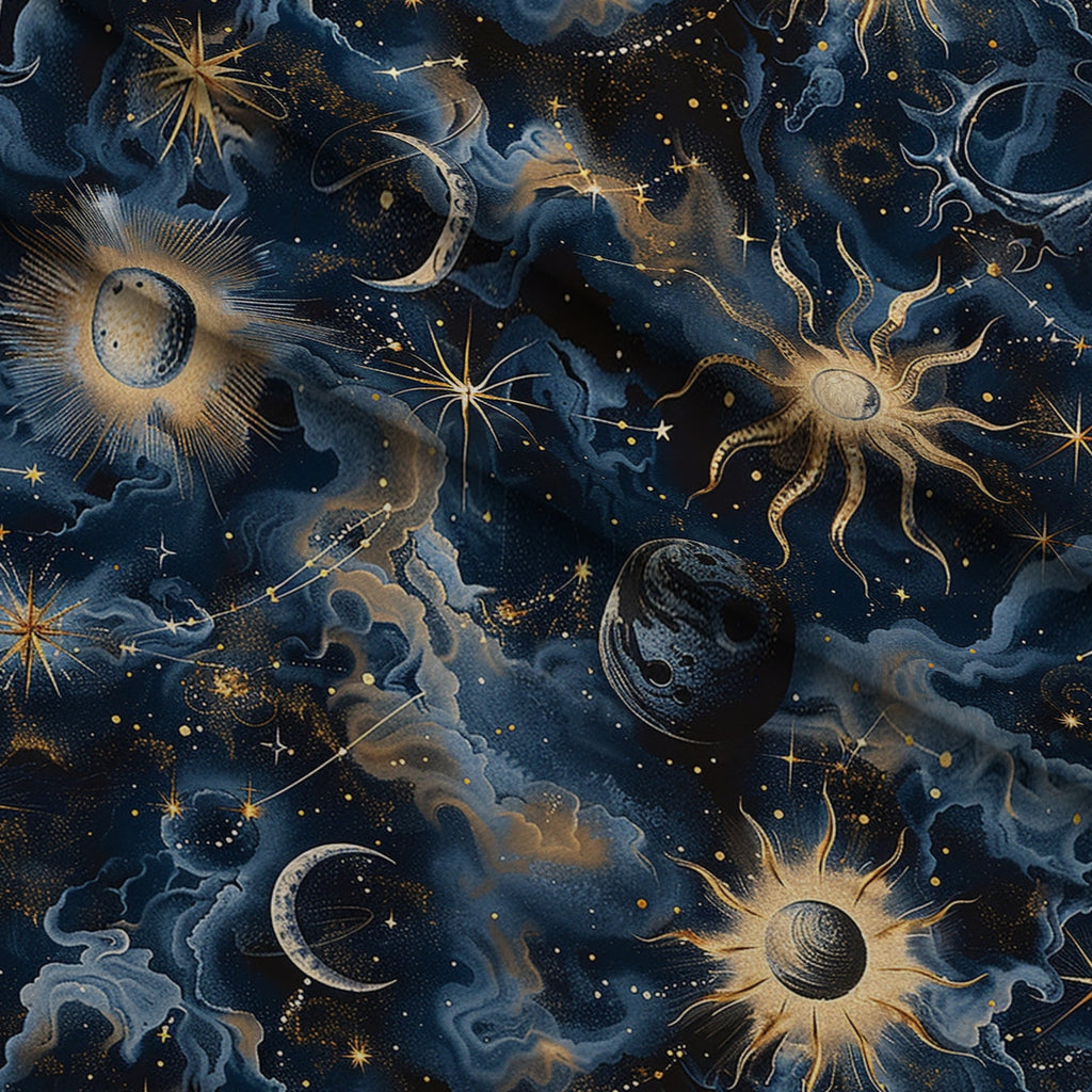 Gilded Night Sky Pattern 8 Minky Fabric — plush minky folded close-up preview (mv-minky-v1:lying)