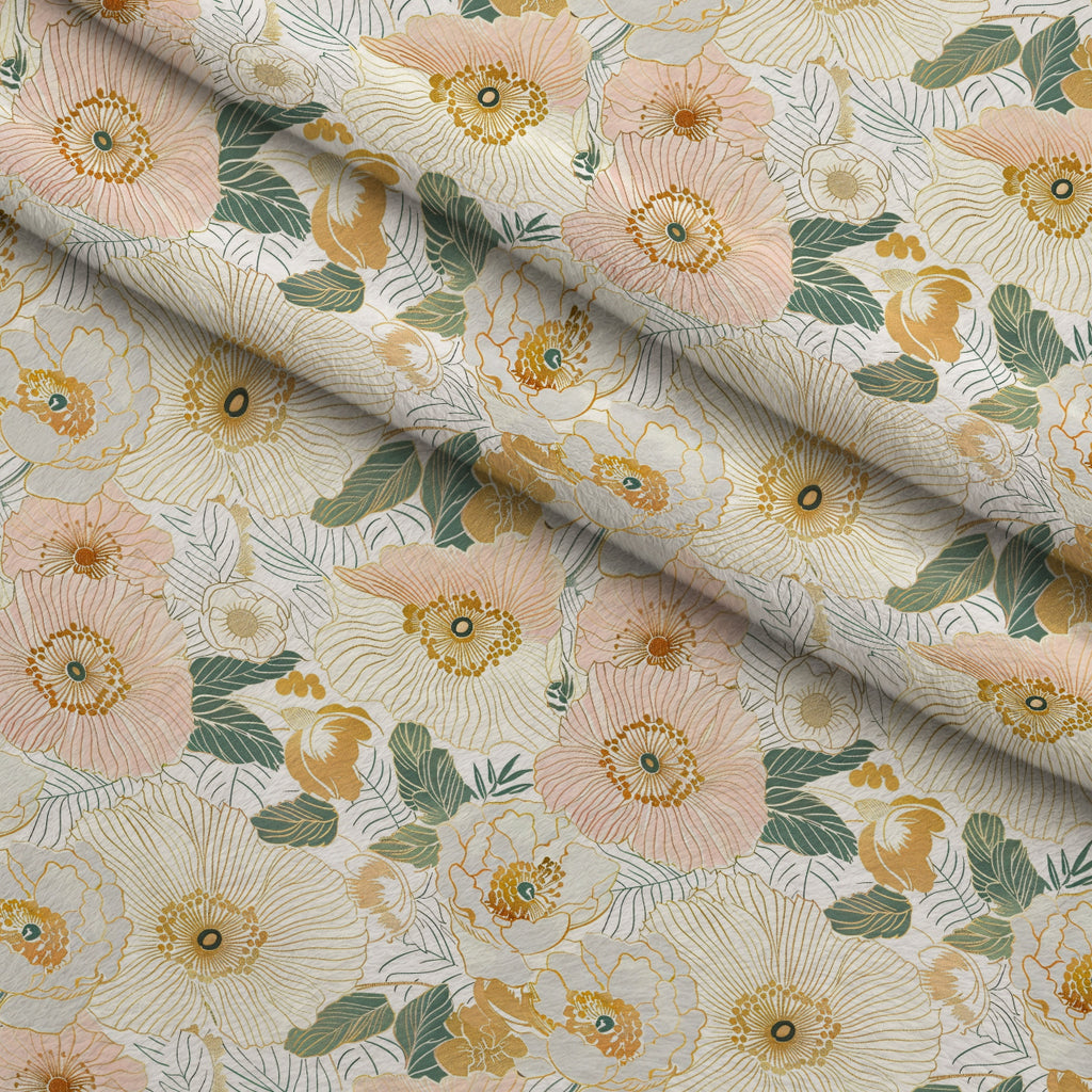 Gilded Peonies Pattern 1 Minky Fabric — plush minky folded close-up preview (mv-minky-v1:lying)