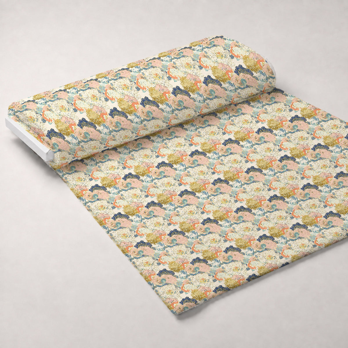 Gilded Peonies Pattern 10 Minky Fabric — plush minky unrolled bolt preview (mv-minky-v1:bolt)