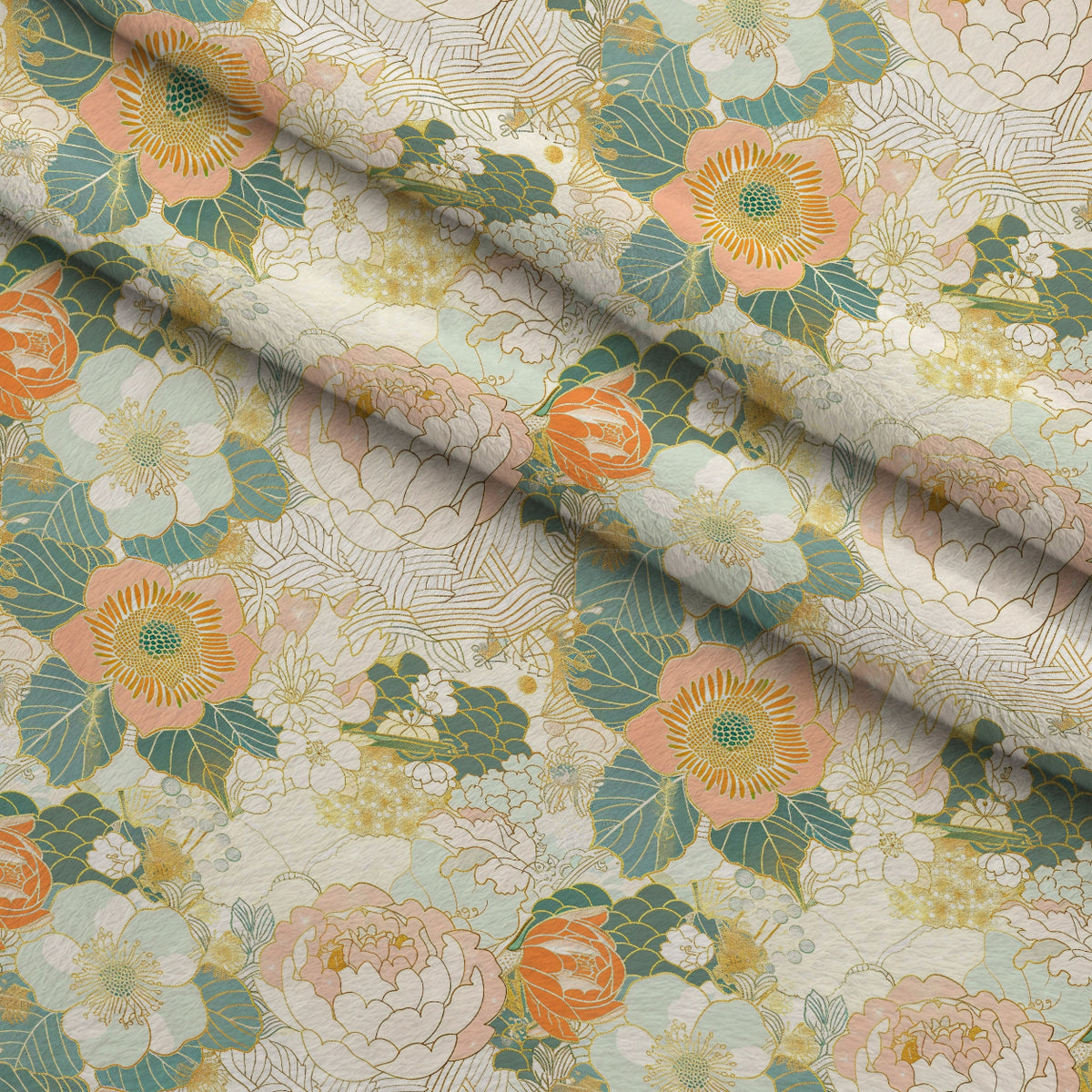 Gilded Peonies Pattern 11 Minky Fabric — plush minky folded close-up preview (mv-minky-v1:lying)