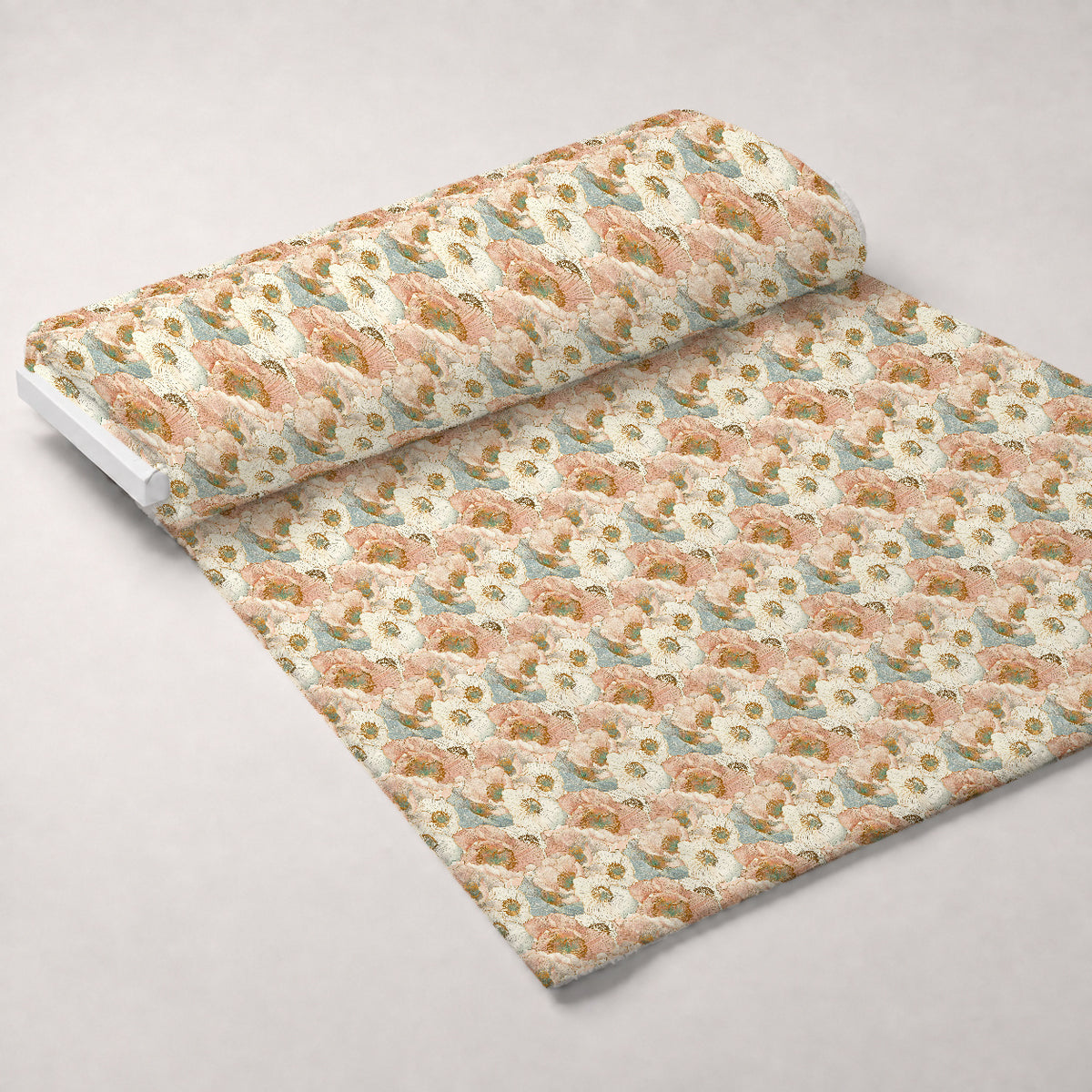 Gilded Peonies Pattern 14 Minky Fabric — plush minky unrolled bolt preview (mv-minky-v1:bolt)