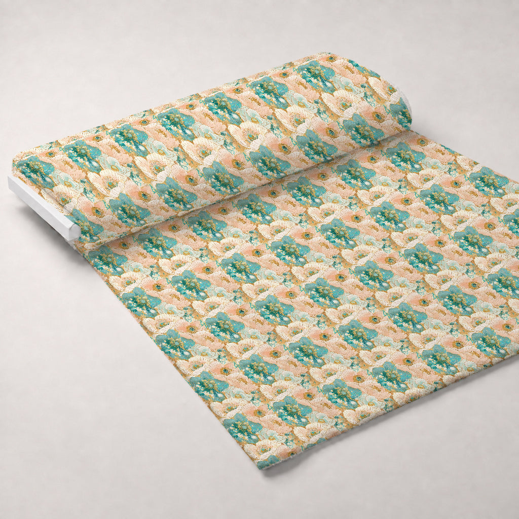 Gilded Peonies Pattern 16 Minky Fabric — plush minky unrolled bolt preview (mv-minky-v1:bolt)