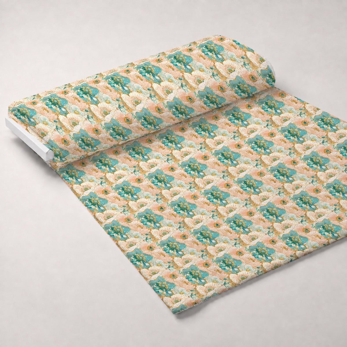 Gilded Peonies Pattern 16 Minky Fabric — plush minky unrolled bolt preview (mv-minky-v1:bolt)