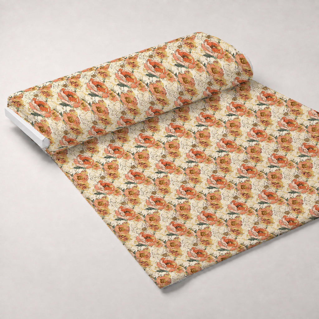 Gilded Peonies Pattern 2 Minky Fabric — plush minky unrolled bolt preview (mv-minky-v1:bolt)