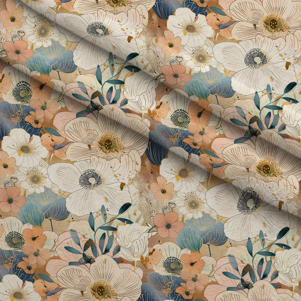 Gilded Peonies Pattern 8 Minky Fabric — plush minky folded close-up preview (mv-minky-v1:lying)