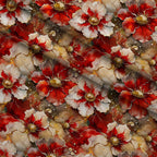 Gilded Poinsettia Reverie Pattern 2 Minky Fabric — plush minky folded close-up preview (mv-minky-v1:lying)