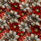 Gilded Poinsettia Reverie Pattern 5 Minky Fabric — plush minky folded close-up preview (mv-minky-v1:lying)
