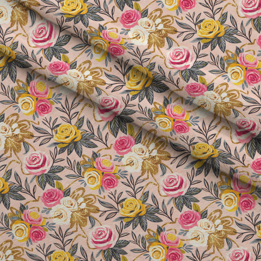 Gilded Rose Parade Pattern 11 Minky Fabric — plush minky folded close-up preview (mv-minky-v1:lying)