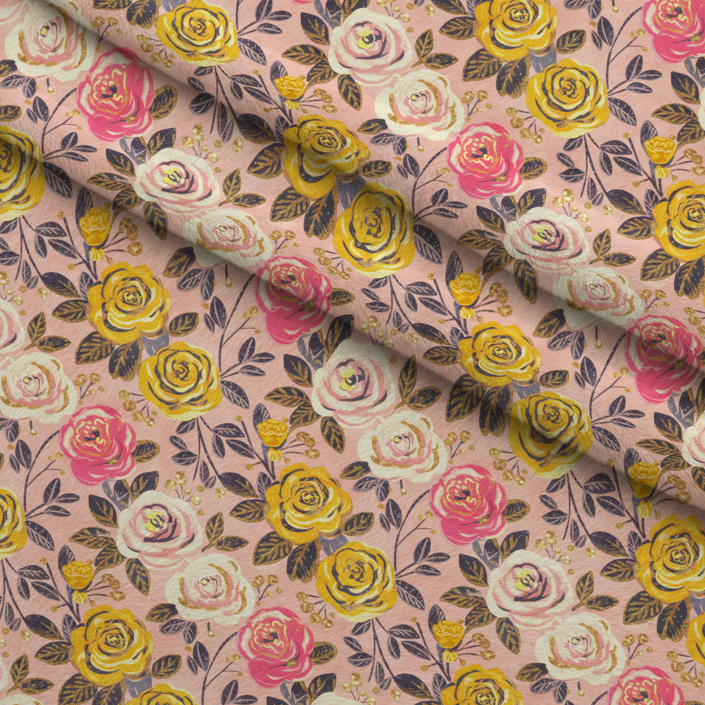 Gilded Rose Parade Pattern 12 Minky Fabric — plush minky folded close-up preview (mv-minky-v1:lying)