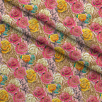Gilded Rose Parade Pattern 2 Minky Fabric — plush minky folded close-up preview (mv-minky-v1:lying)