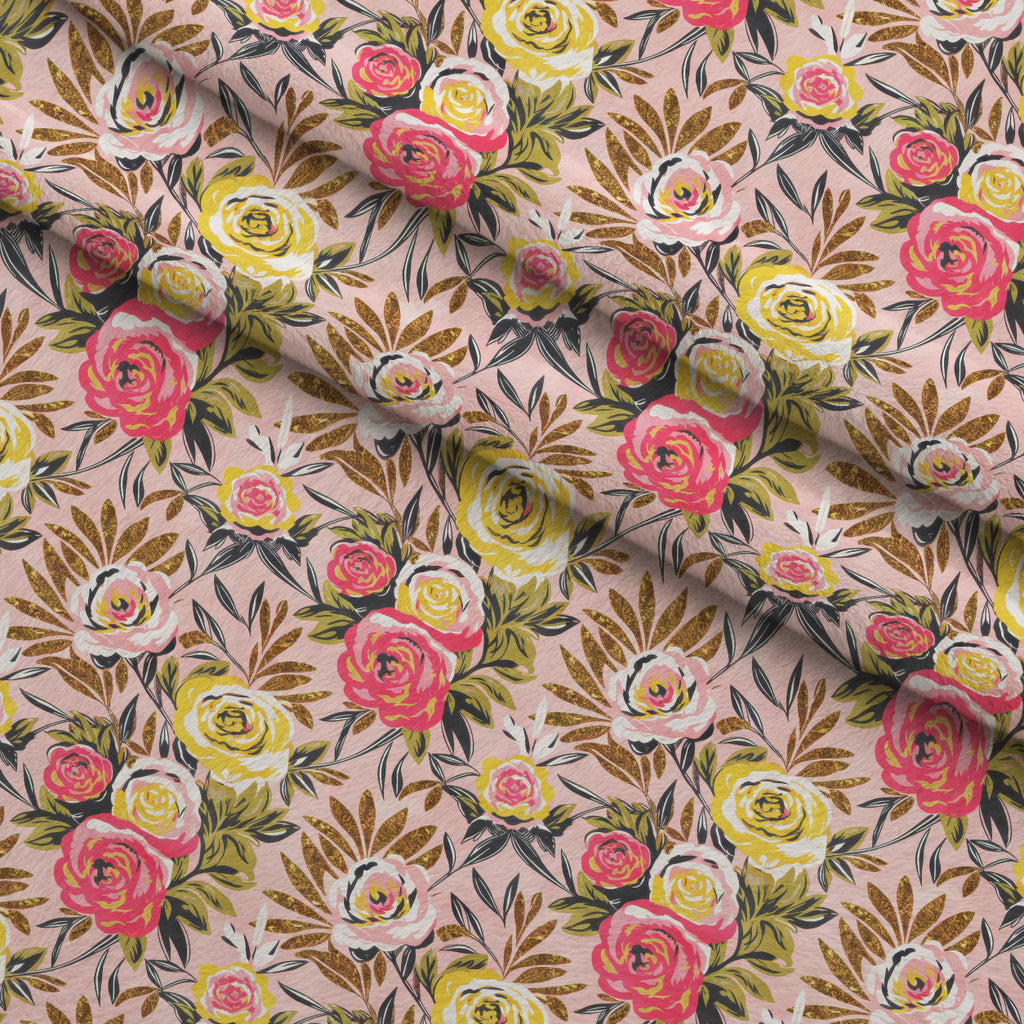 Gilded Rose Parade Pattern 3 Minky Fabric — plush minky folded close-up preview (mv-minky-v1:lying)