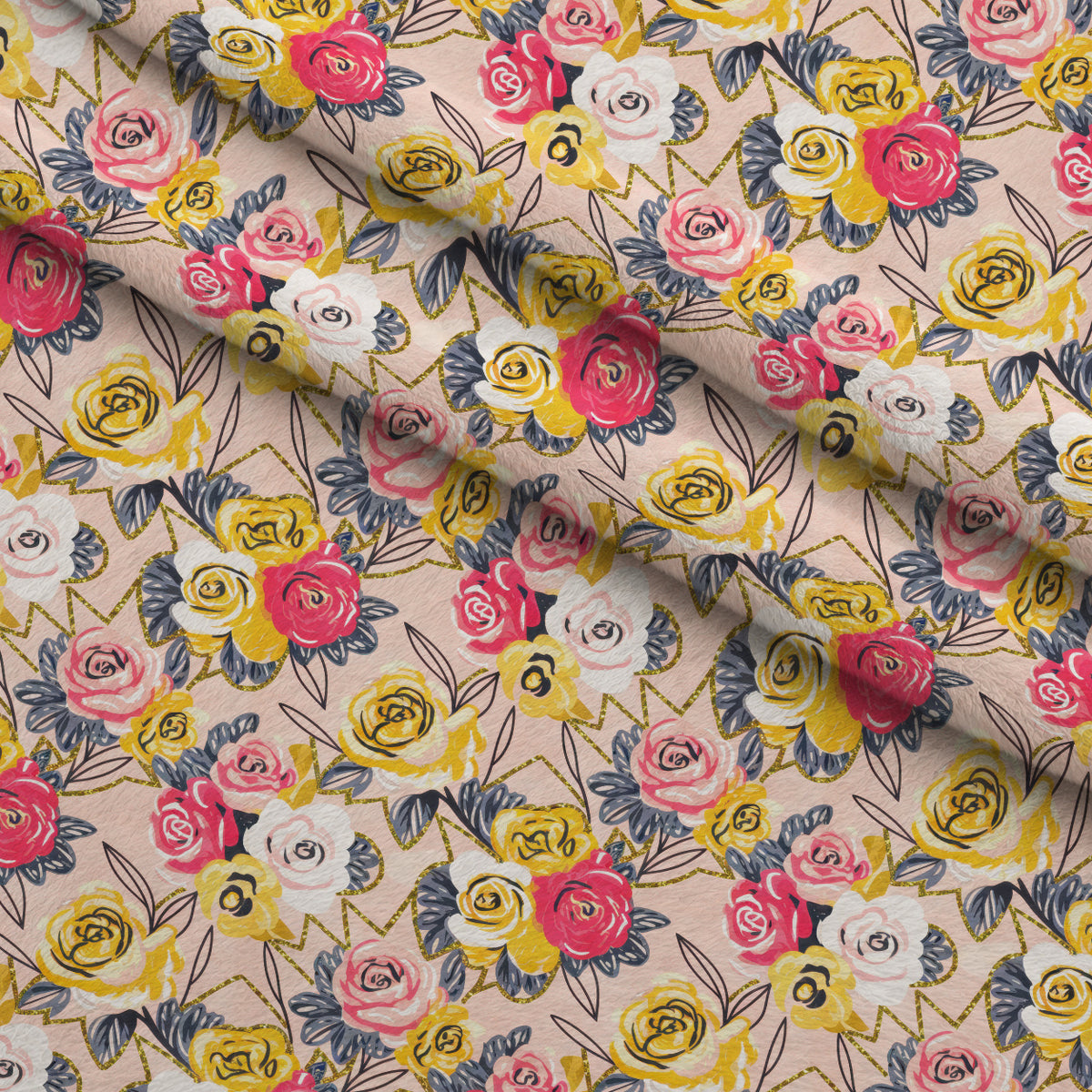 Gilded Rose Parade Pattern 6 Minky Fabric — plush minky folded close-up preview (mv-minky-v1:lying)