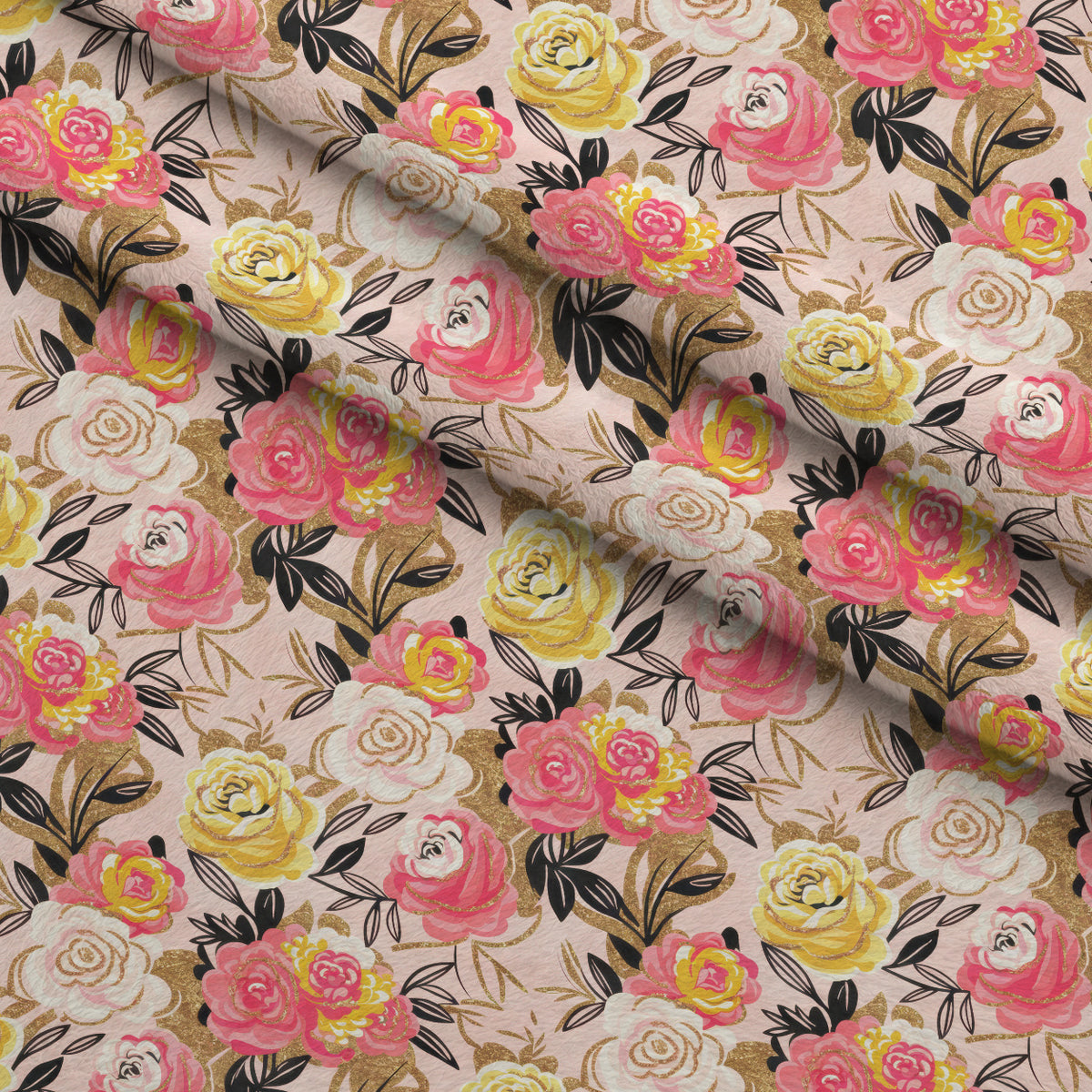 Gilded Rose Parade Pattern 7 Minky Fabric — plush minky folded close-up preview (mv-minky-v1:lying)