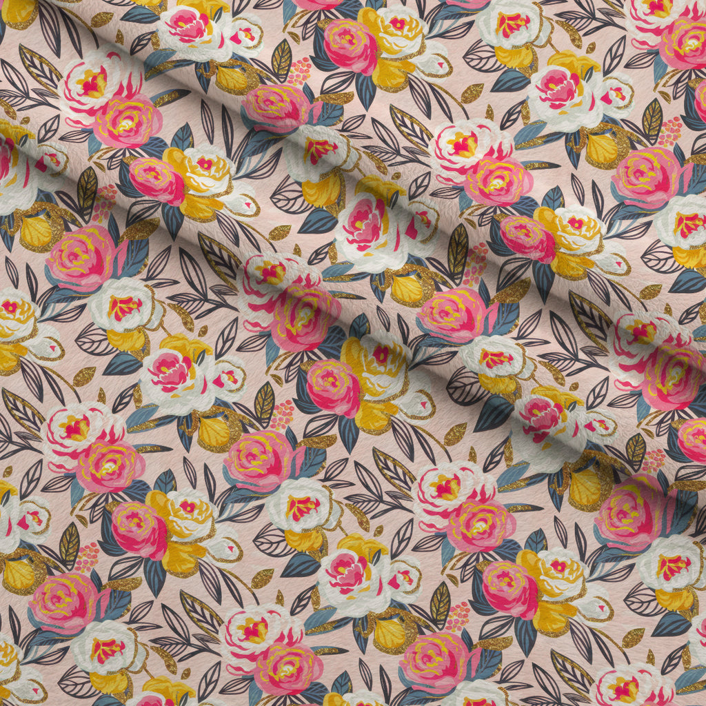 Gilded Rose Parade Pattern 8 Minky Fabric — plush minky folded close-up preview (mv-minky-v1:lying)