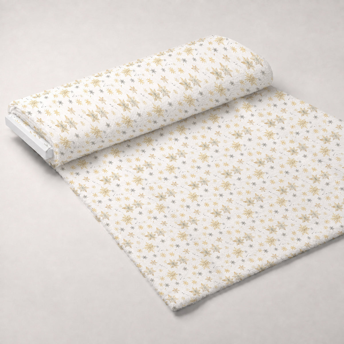 Gilded Snowfall Pattern 2 Minky Fabric — plush minky unrolled bolt preview (mv-minky-v1:bolt)