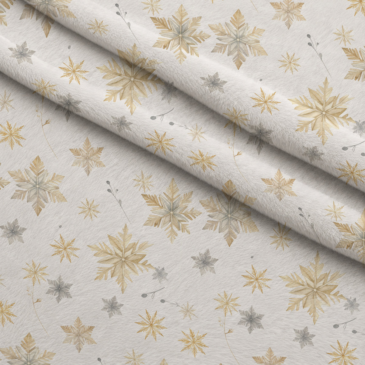 Gilded Snowfall Pattern 2 Minky Fabric — plush minky folded close-up preview (mv-minky-v1:lying)