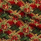Gilded Tartan Blooms Pattern 13 Minky Fabric — plush minky folded close-up preview (mv-minky-v1:lying)