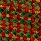 Gilded Tartan Blooms Pattern 15 Minky Fabric — plush minky folded close-up preview (mv-minky-v1:lying)