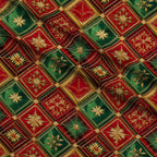 Gilded Tartan Blooms Pattern 18 Minky Fabric — plush minky folded close-up preview (mv-minky-v1:lying)