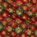 Gilded Tartan Blooms Pattern 3 Minky Fabric — plush minky folded close-up preview (mv-minky-v1:lying)