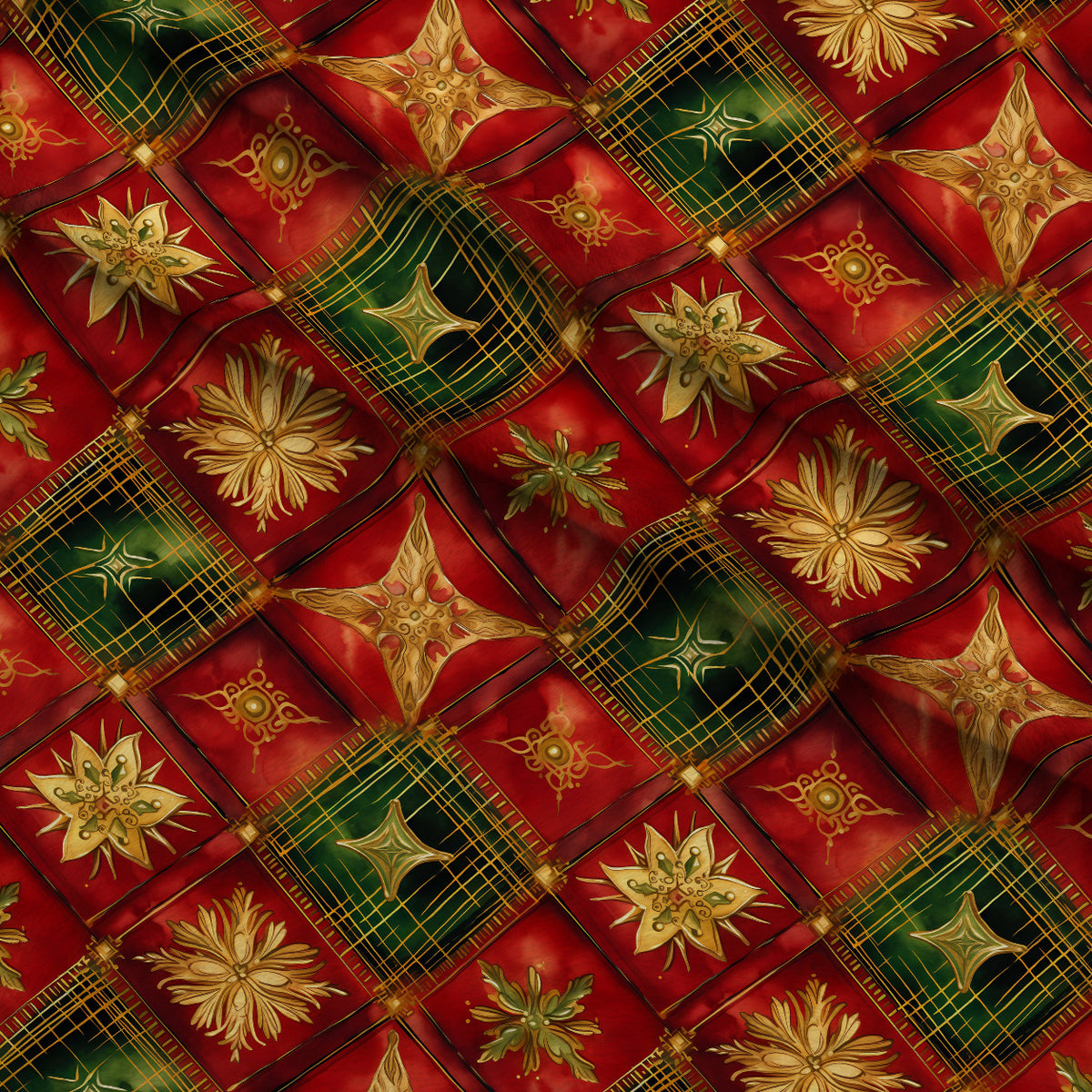 Gilded Tartan Blooms Pattern 5 Minky Fabric — plush minky folded close-up preview (mv-minky-v1:lying)