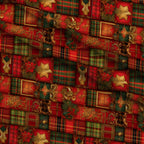 Gilded Tartan Blooms Pattern 6 Minky Fabric — plush minky folded close-up preview (mv-minky-v1:lying)