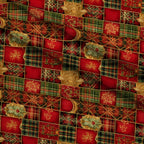 Gilded Tartan Blooms Pattern 8 Minky Fabric — plush minky folded close-up preview (mv-minky-v1:lying)