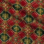 Gilded Tartan Blooms Pattern 9 Minky Fabric — plush minky folded close-up preview (mv-minky-v1:lying)