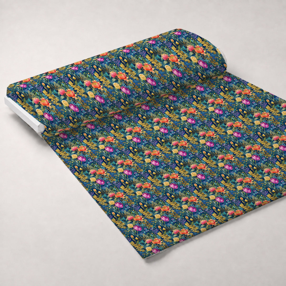 Gilded Twilight Blooms Pattern 8 Minky Fabric — plush minky unrolled bolt preview (mv-minky-v1:bolt)