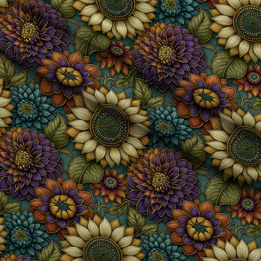 Gilded Twilight Garden Pattern 2 Minky Fabric — plush minky folded close-up preview (mv-minky-v1:lying)