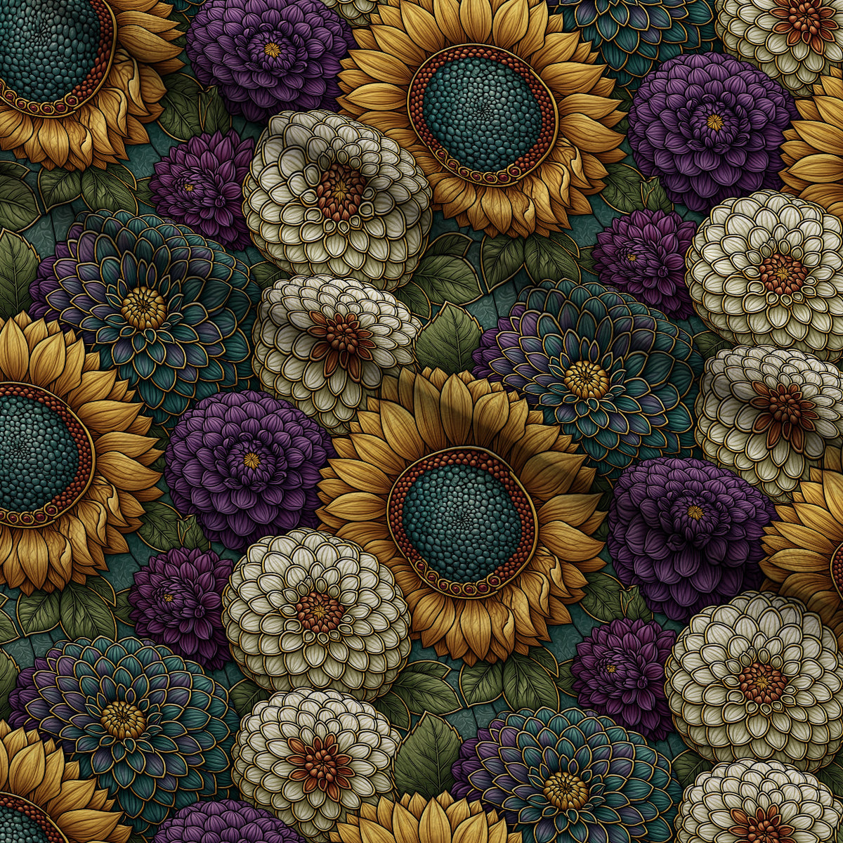 Gilded Twilight Garden Pattern 3 Minky Fabric — plush minky folded close-up preview (mv-minky-v1:lying)